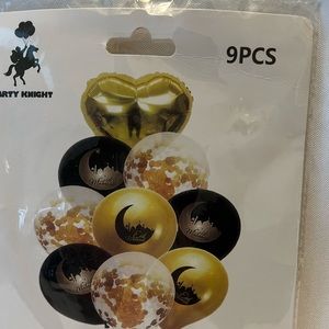 Eid Mubarak Heart Shape Foil Balloon & Latex Balloons. Ideal To Decor And Gift.